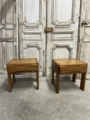 Paire de chevets en orme Maison REGAIN