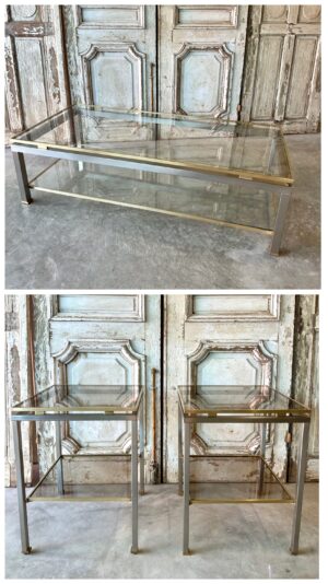 Set Guy LEFÈVRE pour Maison JANSEN double patine circa 1970