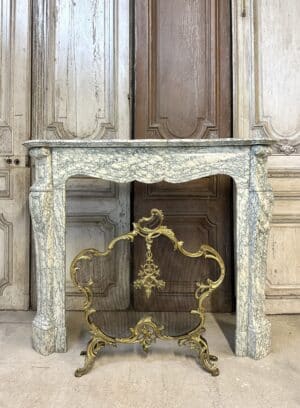 Cheminée en marbre vert d’Estours style Louis XV époque 1880